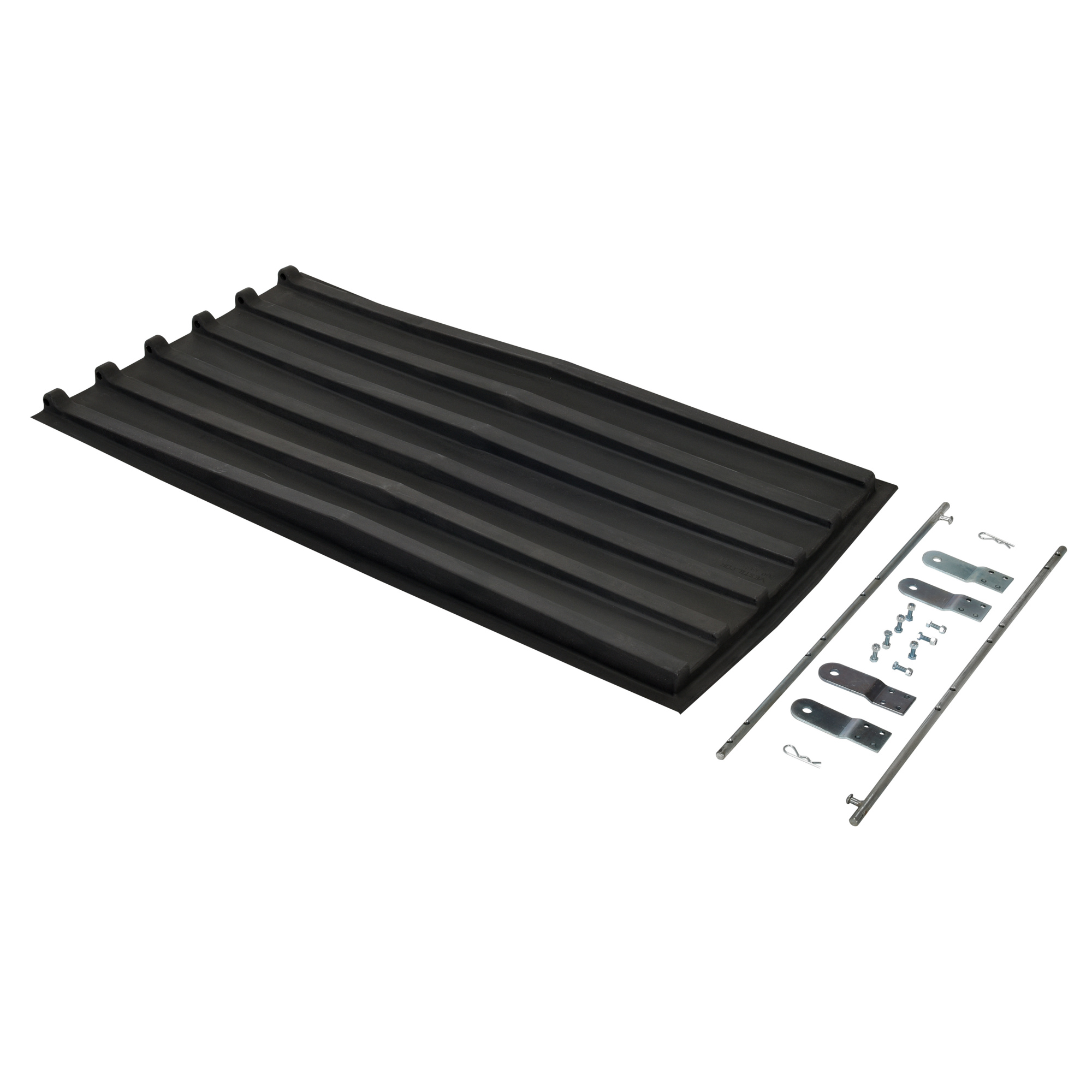Vestil Heavy-Duty Poly Hopper Lid - D Style, Ribbed Design, Model# PLID-D-75